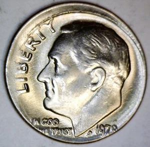 1979 ERROR OFF CENTER Roosevelt Dime NICE CH AU ++ O/C Coin NR - Picture 1 of 2