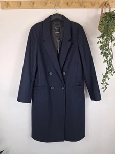 M&S Autograph Ladies Navy Overcoat New Wool & Cashmere Blend Size UK 14 BNWT - Picture 1 of 13