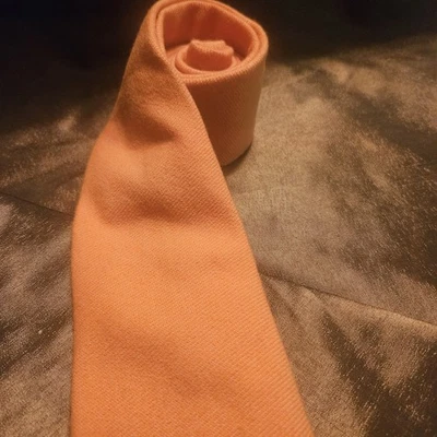 Lugo Handmade Italy 100% Cashmere Tie Apricot/Light Orange 60” 3.5” Luxury - Image 1 of 4