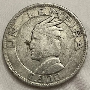 Honduras 1 Lempira 1937 World Silver Coin KM# 75 - Picture 1 of 2