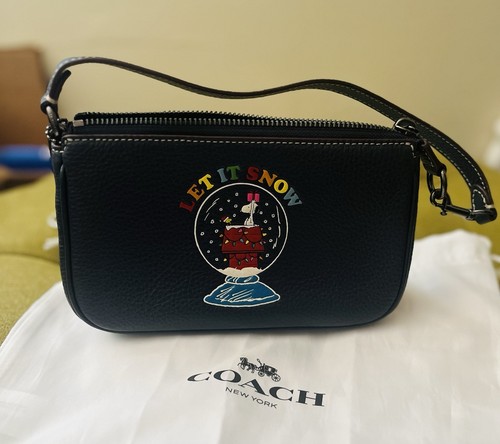 Coach X Peanuts Nolita 19 con motivo Snoopy Let It Snow (no sacchetto antipolvere)