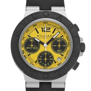 BVLGARI WATCH ALUMINIUM GRAN TURISMO LIMITED EDITION 104006 AUTOMATIC YELLOW F/S - Picture 1 of 6