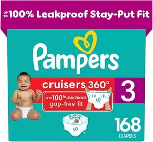 Pampers Cruisers 360 Diapers Pull-On Disposable Baby Diapers, Gap-Free Fit - Picture 1 of 8
