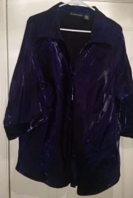 Blue Diamond Womens Shirt Top Blouse Size 20W Bluish Purple Black - Image 1 of 3