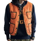 Mens Quilted Liner Vest Nylon Retro Military Style Japanese Urban Outdoor Unisex
