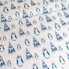 100% Cotton Fabric, Christmas Trees and Penguins