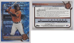 2022 Bowman Chrome Prospects Blue Shimmer Refractor /150 Aeverson Arteaga