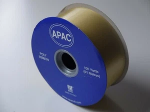 GOLD Polypropylene Ribbon 100 Yards 91m Wedding Car Florist Wide Whole Reel UK - Picture 1 of 3