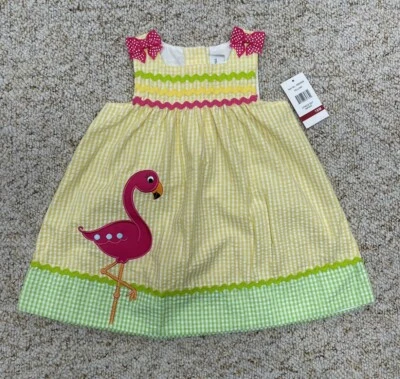 Vestido Emily Rose Flamenco Niñas 18 Meses Seersucker Primavera Solero Amarillo Foto 1 de 4