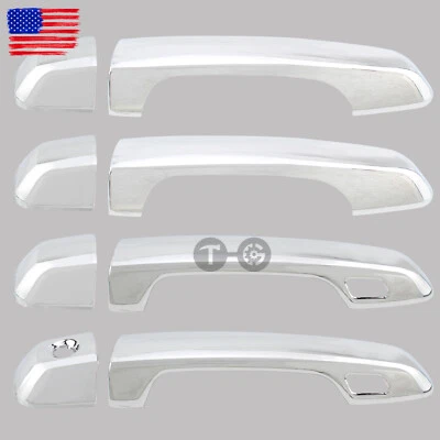 Cubierta de manija de puerta cromada delantera trasera izquierda derecha para Toyota 4Runner 2010-2022 Foto 1 de 4