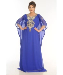 Blue New moroccan arabic islamic party wear party dress for women - Picture 1 of 5