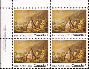 CANADA SCOTT# 553i 7c PAUL KANE STROKE ON TEEPEE VARIETY UL CORNER BLK MNH - Picture 1 of 1