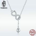 Voroco Women 925 Sterling Silver Charm Necklace Blue Whale CZ Chain Jewelry Gift