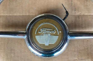 Vintage 1947 - 1948 Ford Mercury Steering Wheel Horn Ring Yellow Center - Picture 1 of 3