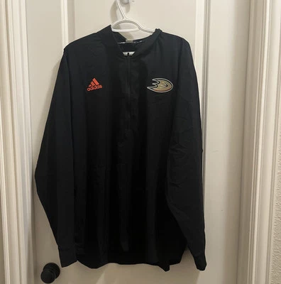 NUEVO CON ETIQUETAS Adidas Anaheim Ducks LS 1/4 Cremallera Negro Naranja GH5401 Sudadera Para Hombre Talla XL Foto 1 de 4