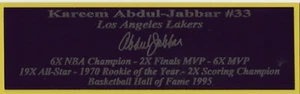 Kareem Abdul-Jabbar Nameplate Los Angeles Lakers Autograph Photo Ball Jersey - Picture 1 of 12
