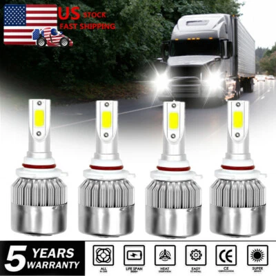 9005 9006 LED Headlight Bulb Headlamp For Freightliner Columbia 1996-2015 - Image 1 of 4