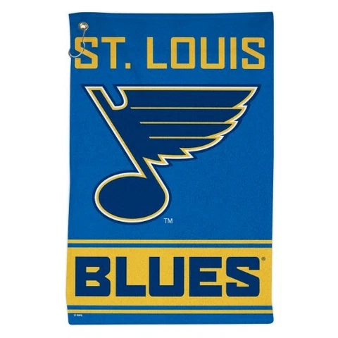 ST. LOUIS BLUES ALL PURPOSE GOLF TAILGATE TOWEL 16"X25" HOOK AND GROMMET Cover