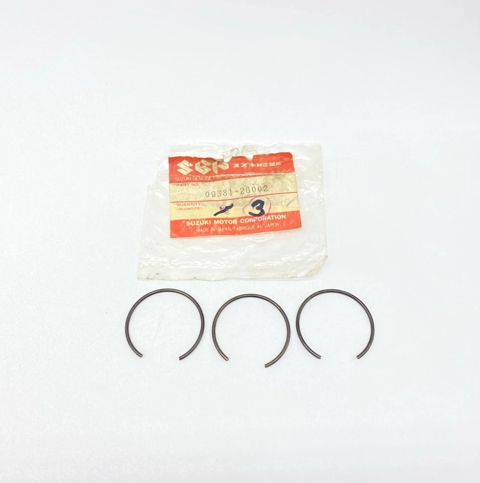 QTY 3 OEM SUZUKI RM125 RM250 RMX250 Engine Piston Circlip Set 09381-26002 — 第 1/1 张图片