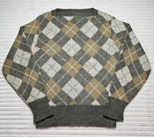 Jantzen Sweater Wool Mohair Blend Argyle Green Womens Size MEDIUM Vintage 50s