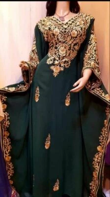 Afrikanische Kostüm Abaya Dubai Kaftan Formelle Perlen Marokkanisch für Damen - Bild 1 von 4