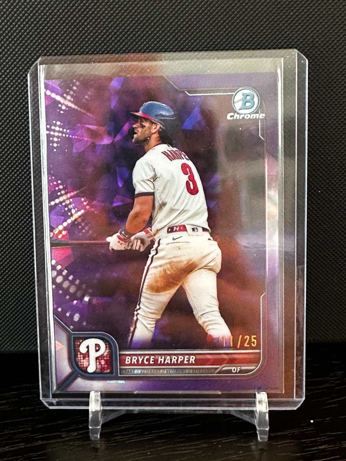 2022  Bowman Chrome Sapphire Bryce Harper Purple 11/25 #46