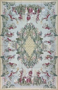 Chinese Aubusson Needlepoint Carpet, 5'8" x 8'10" #17470 - Picture 1 of 11