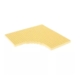 1x Lego Building Plate Modified 24x24x1 Light Yellow Round Cutout 12x12x1 6161 - Picture 1 of 2