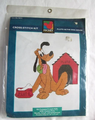 Mickey Unlimited Counted Cross Stitch Kit #36012 Pluto In The Dog House NIP - Image 1 of 4