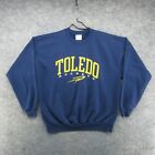 Sweat-shirt vintage Toledo Rockets homme XL bleu col équipage université collège an 2000