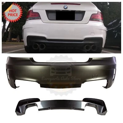 PARAGOLPES TRASERO BMW ESTILO 1M CUÁDRUPLE ESCAPE RECORTE PARA 2008 - 2013 E82 SERIE 1 SIN PDC Foto 1 de 4