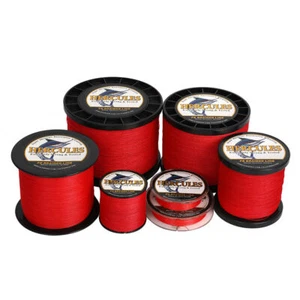 HERCULES Braided Fishing Line Red 100M - 1000M PE Super 6LB-300LB 4 & 8 Strands - Foto 1 di 18