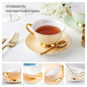 Saucer Spoon Set 200ml Luxury Ceramic Mug Top-grade Cup Teaware Party Drinkware - Picture 1 of 66