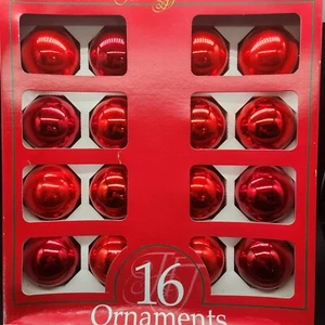 Holiday Classic Set Of 16 Rauch Glass Red 2.5” Ball Ornaments In Box - Picture 1 of 6