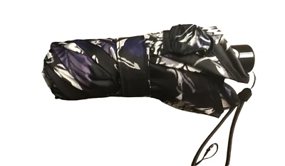 Vera Bradley Mini Paraguas Automático Floral Esmerilado - Cubierta Correa Negro Púrpura Foto 1 de 2