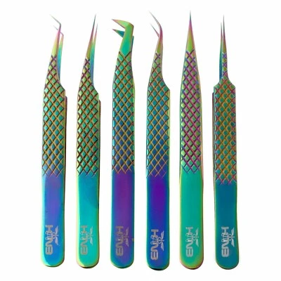 Professional Multi Eyelash Extension Tweezers set of 6 in a Magnetic Case - Image 1 of 4