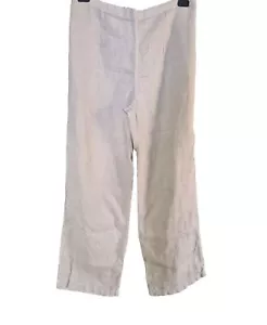 Womens Sahara Light Sage Green Elastic Waist Pure Linen Wide Leg Trousers S/M. - Picture 1 of 10