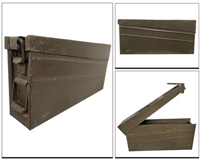 Ammo Box Original Army Ammunition Metal DIY Tool Work Storage Container Used - Image 1 of 4