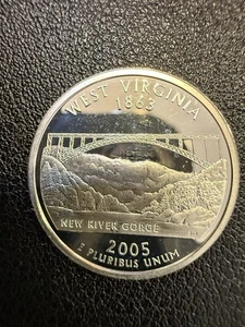 2005-S West Virginia Quarter 90% Silver Amazing Gem Deep Cameo Proof #J04251 - Picture 1 of 2