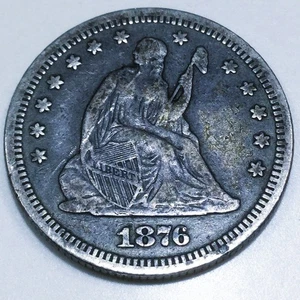 1876-S Quartiere Liberty seduto bellissima moneta rara data - Foto 1 di 2