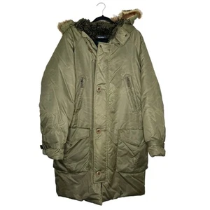 Parka invernale donna Nautica XL verde oliva foderato pelliccia sintetica zip intera con cappuccio - Foto 1 di 9