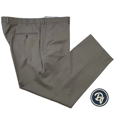 ¡Como nuevo! Pantalón 44 X 29.5 Ermenegildo Zegna Marrón Taupe Lana Frente Plano Foto 1 de 4