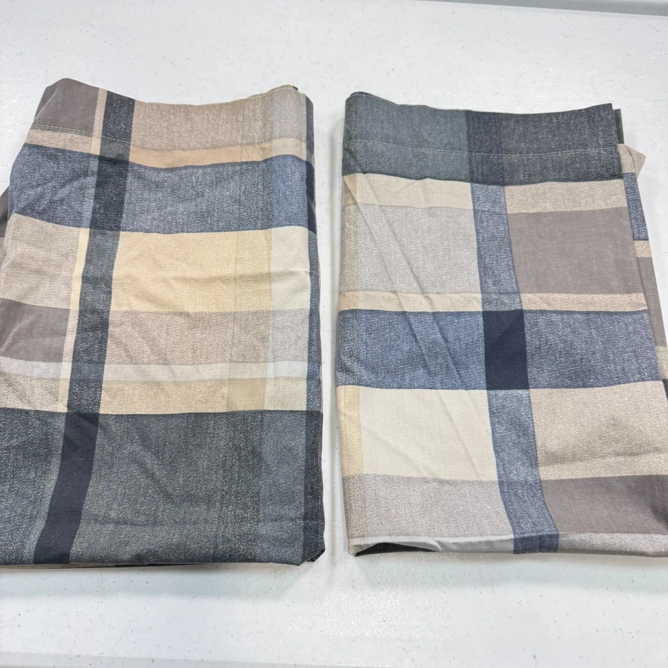 Par de fundas de almohada wamsutta vintage estándar gris a cuadros mezcla de algodón EE. UU. Y2K 90S 80 Foto 1 de 4