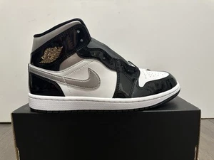 NEW Air Jordan 1 Mid SE Men's Multi Size Black/Metallic Silver-White HV0789-010 - Picture 1 of 6