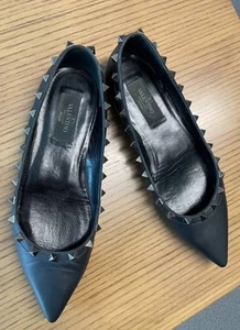 Authentic Valentino Rockstud Flats Black Nior Size 36 - Picture 1 of 6