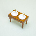 1:12 Dolls House Miniature Furniture Bathroom Double Countertop Vanity Sinks