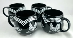 Juego de 4 tazas Temptations Doodle Doo negro/blanco - Imagen 1 de 5