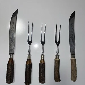 Zwilling J. A. Henckels Solingen Tranchierbesteck Jagdbesteck Hirschhorn Griffe - Bild 1 von 7