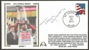 Tony LaRussa Signed 2011 World Series Gateway Stamp Cachet St. Louis Cardinals