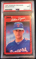1990 DONRUSS PREVIEWS NOLAN RYAN #7 RANGERS ~ PSA 9 MINT